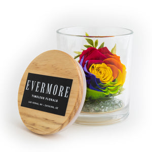 The Evermore Preserved Rainbow Rose Keepsake Gift Jar - The Evermore Rose