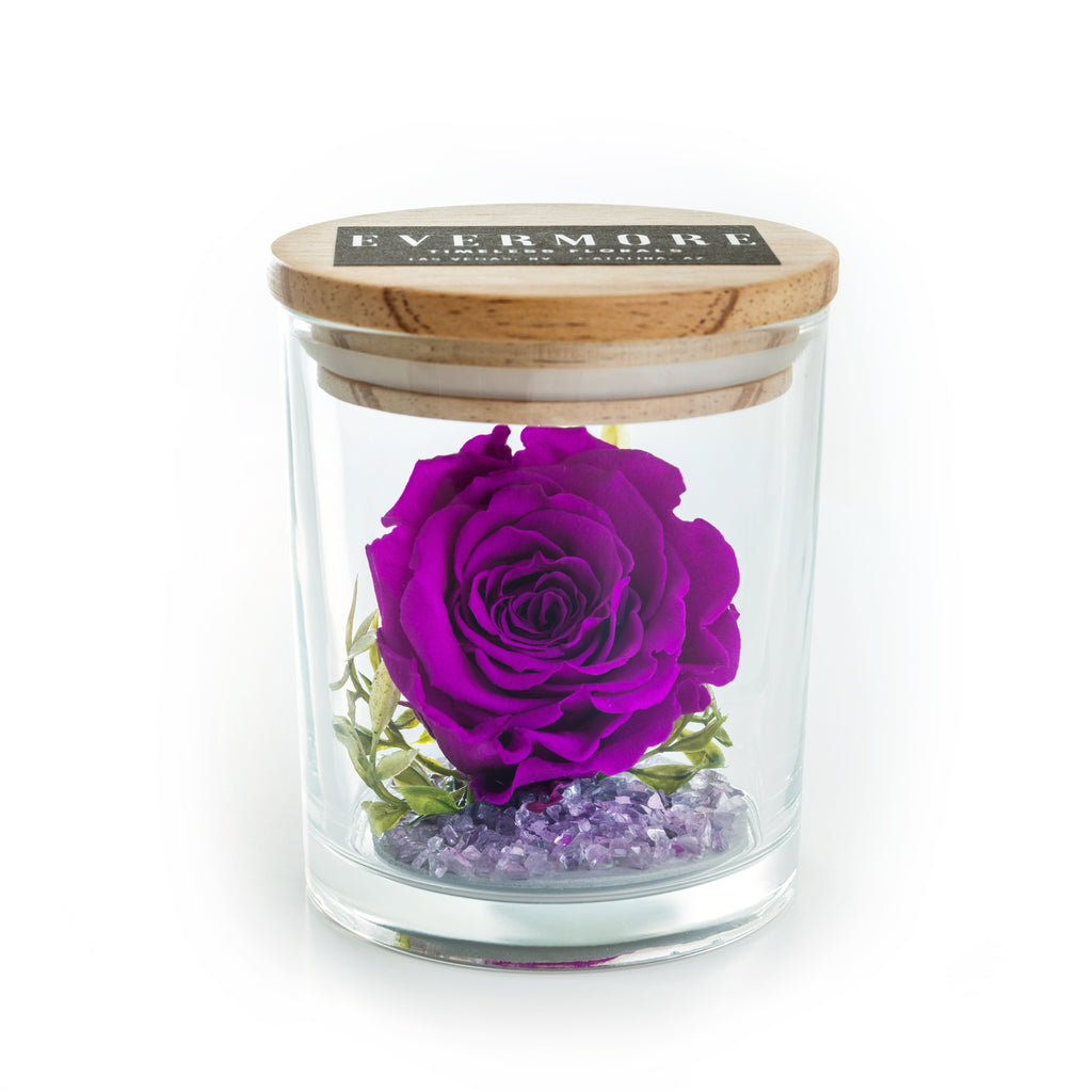 The Evermore Preserved Purple Rose Keepsake Gift Jar - The Evermore Rose