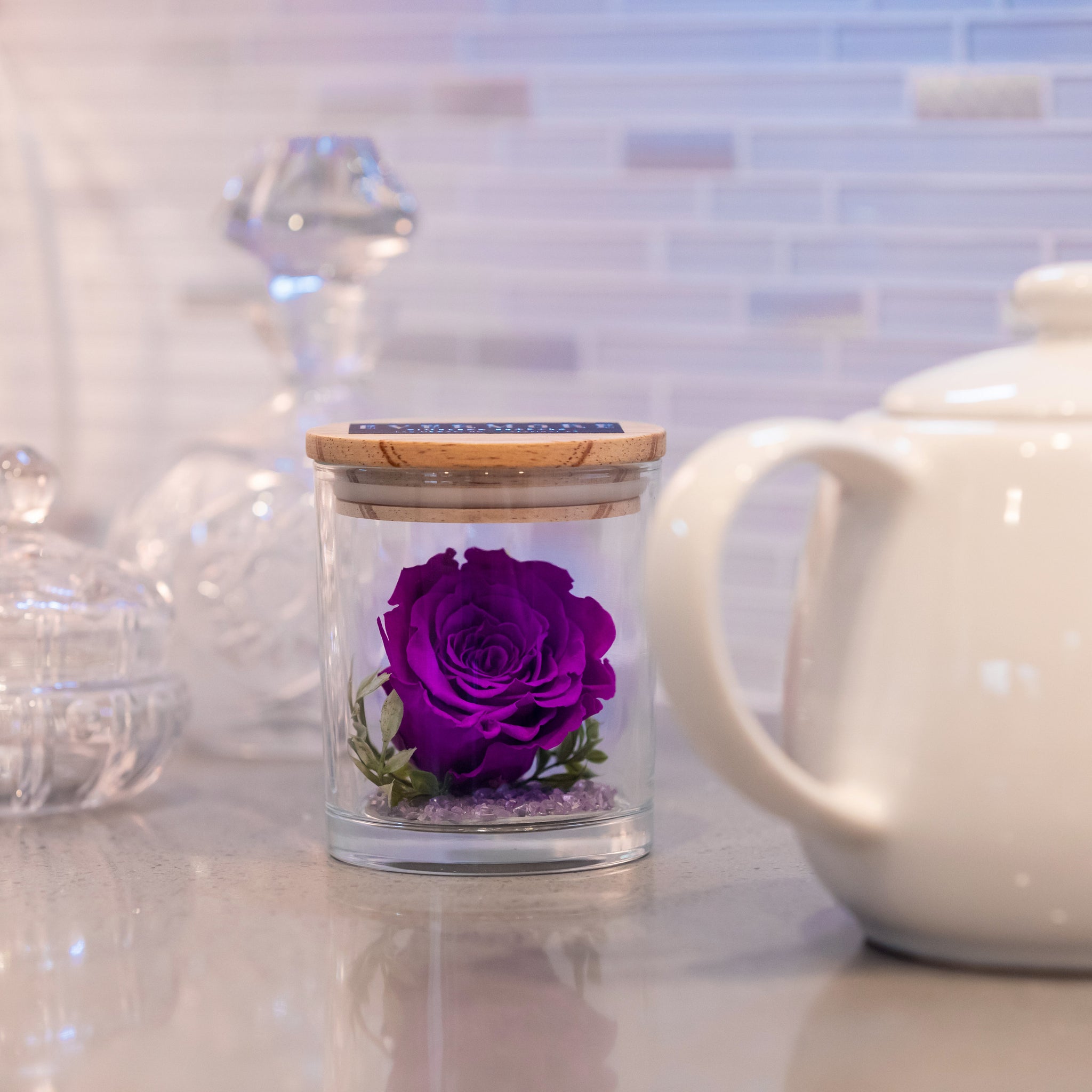 The Evermore Preserved Purple Rose Keepsake Gift Jar - The Evermore Rose